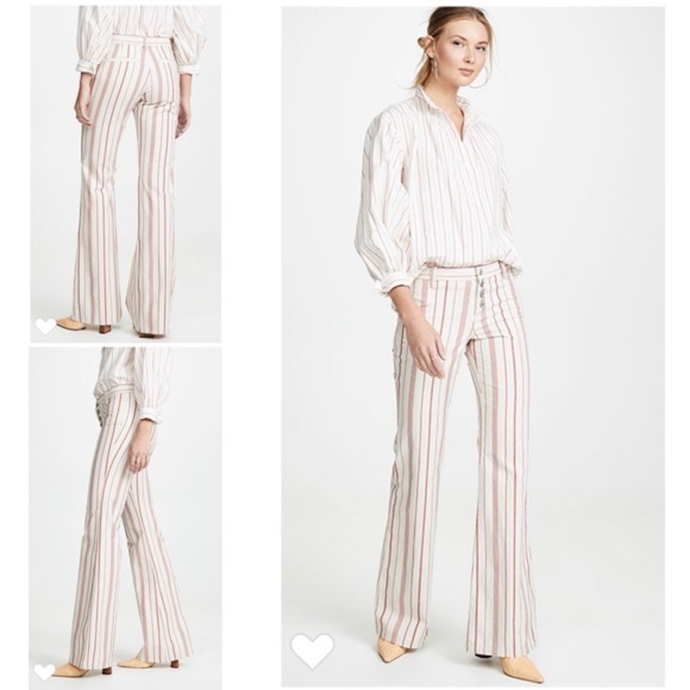 Nili Lotan Women’s Ely Pants Size 2 Striped Flared Wide Leg $425 Trouser